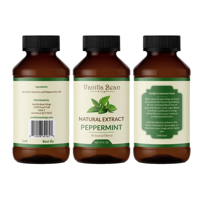 Pure Peppermint Extract for Baking and Flavoring - 4 OZ - Natural Flavors for Baked Goods, Desserts, & Cooking