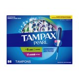 Tampax Pearl Tampons Multipack, with LeakGuard Braid, Super/Ultra Absorbency, Unscented, 56 Count