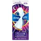 Always Radiant with FlexFoam Pads, Size 5, Extra Heavy Overnight, Wings, 18 Count