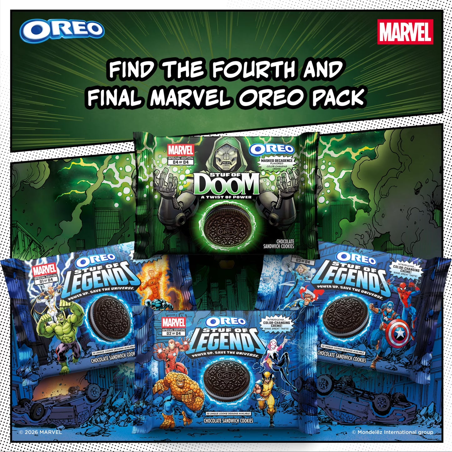 MARVEL OREO Stuf of Doom Chocolate Sandwich Cookies, Special Edition, 10.68 oz