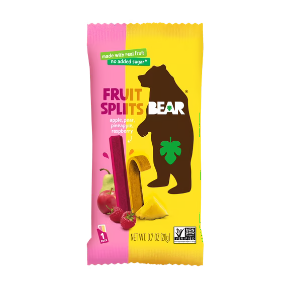 BEAR Fruit Splits Variety Pack 8.4oz, 12ct, Non GMO, Vegan