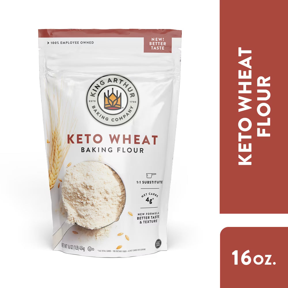 (2 pack) King Arthur Baking Company Sourced Non-GMO, 1-to-1 All Purpose Flour Substitute, Keto Wheat Baking Flour, 16 oz