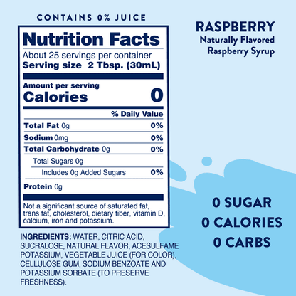 Jordan's Skinny Mixes Sugar Free Raspberry Syrup, 25.4 Fl Oz