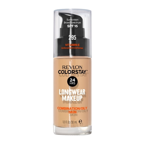 Revlon ColorStay Liquid Foundation Makeup, Matte Finish, Combination/Oily Skin, SPF 15, 295 Dune, 1 fl oz