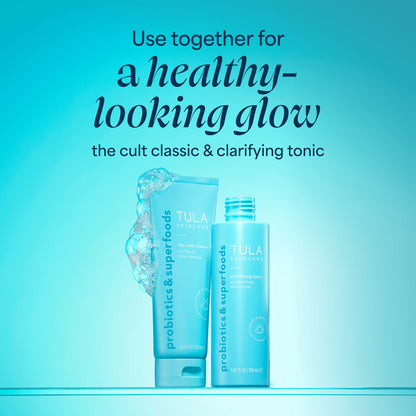 TULA Skin Care Clarifying Tonic Daily Toner - Exfoliate and Tighten Pores, 5.07 Fl Oz.