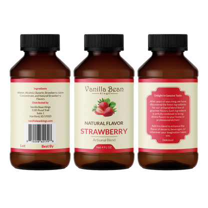 Natural Strawberry Extract for Baking and Flavoring - 4 OZ - Natural Flavors for Baked Goods, Desserts, & Cooking