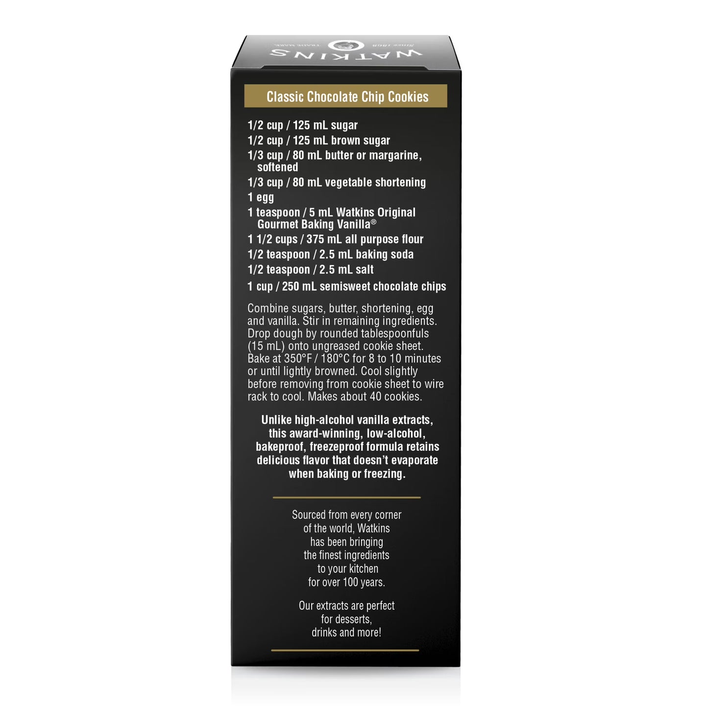Watkins All Natural Original Gourmet Baking Vanilla Extract, 2 fl oz (Plastic Container)