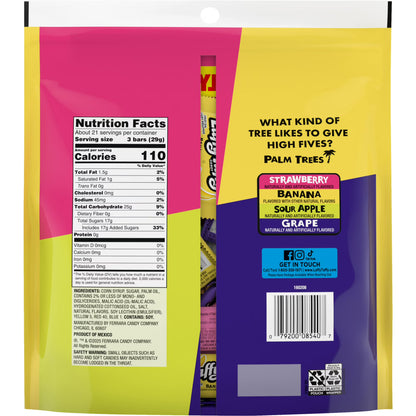 Laffy Taffy Assorted, Mini Bars, Chewy Candy in a Variety of Fruity Flavors, 22 oz Bag