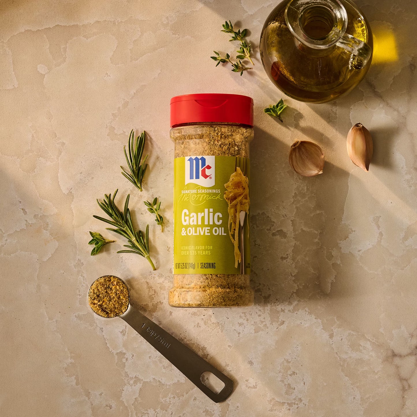 McCormick Garlic and Olive Oil Seasoning Blend, 5.25 oz Bottle