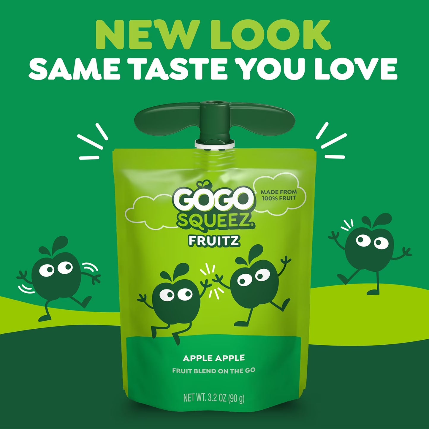 GoGo squeeZ No Sugar Added Apple Applesauce and Fruit Puree Pouches, 3.2 oz (10 Pack)