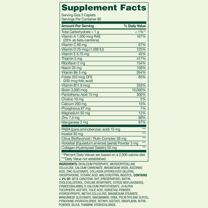 (3 pack) Spring Valley Hair, Skin & Nails Caplets Dietary Supplement, 240 Count