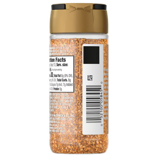 McCormick Spiced Orange Finishing Sugar, 3.7 oz Bottle