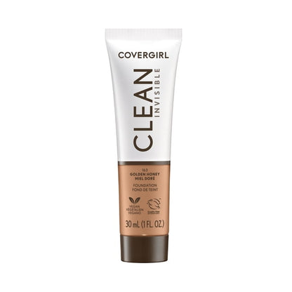 COVERGIRL Clean Invisible Liquid Foundation, 163 Golden Honey, 1.0 fl oz