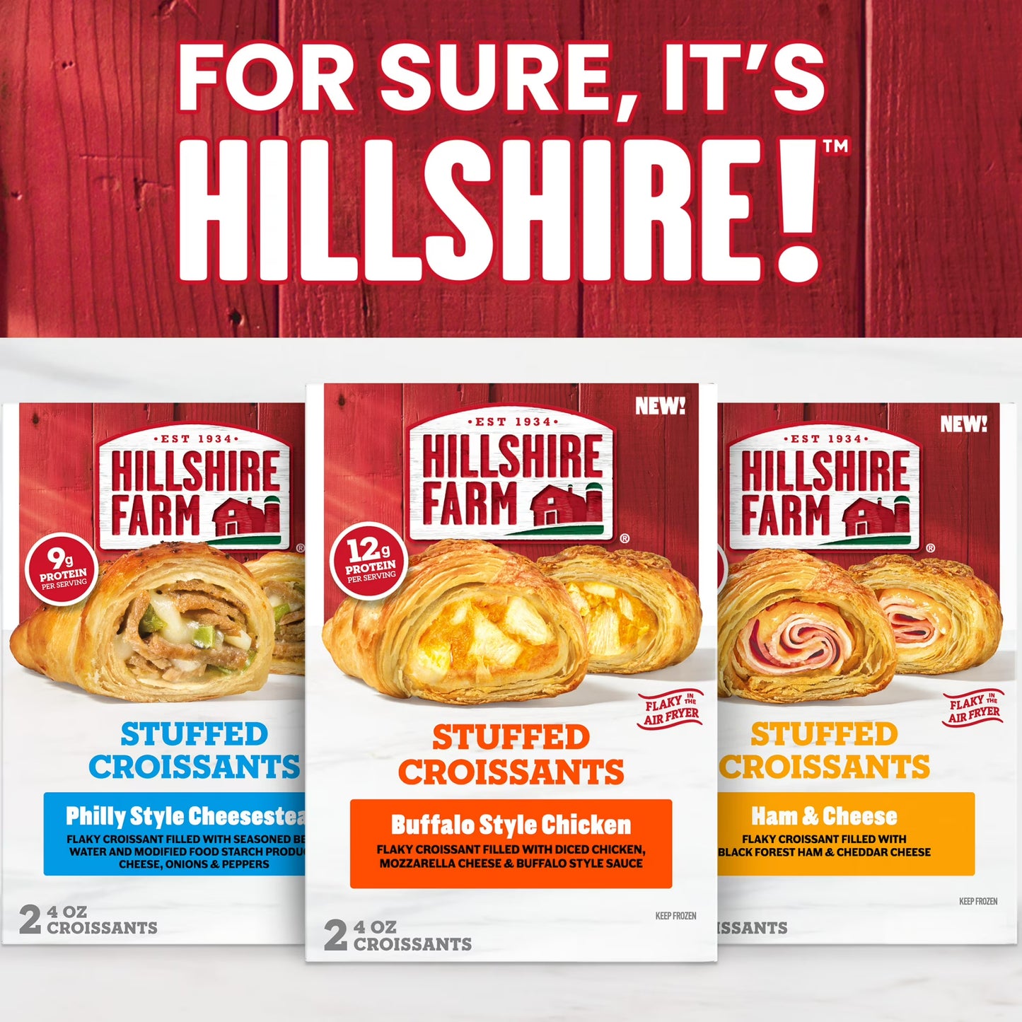 Hillshire Farm Buffalo Style Chicken Stuffed Croissants, 8 oz, 2 Count (Frozen)