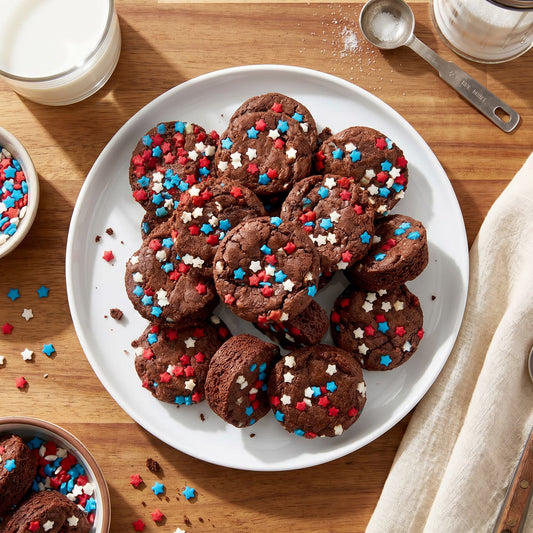 Freshness Guaranteed Brownie Bites with Patriotic Star Sprinkles, 22.2 oz (Baked and Sweet Dessert)