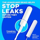 Tampax Pearl Tampons Multipack, with LeakGuard Braid, Regular/Super Absorbency, Unscented, 48 Count
