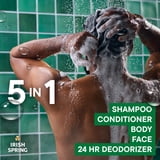 Irish Spring 5 in 1 Moisturizing Body Wash for Men, Fresh Eucalyptus & Bergamot Scent, 30 fl oz