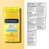 Neutrogena Beach Defense SPF 50+, Face Sunscreen Stick, Travel Size Sun Care, 1.5 oz