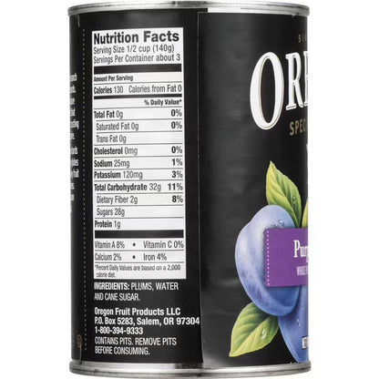 Oregon Fruit Co. Canned Purple Plums in Heavy Syrup, 15 oz Can