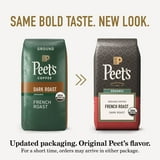 Peet's Coffee Organic French Roast Premium Dark Roast Ground Coffee, Arabica, 18 oz