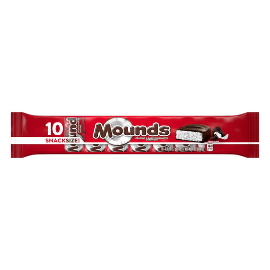 MOUNDS Coconut and Dark Chocolatey Snack Size, Candy Bars, 0.6 oz (10 Count)