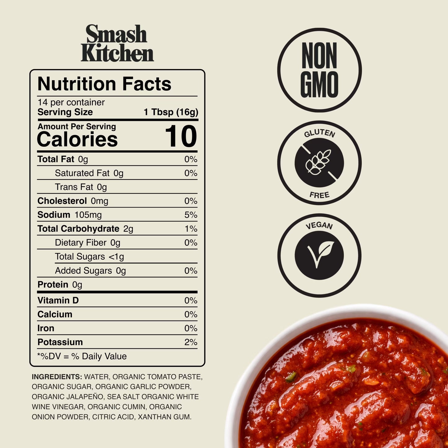 Smash Kitchen Organic Mild Red Taco Sauce, 8 oz