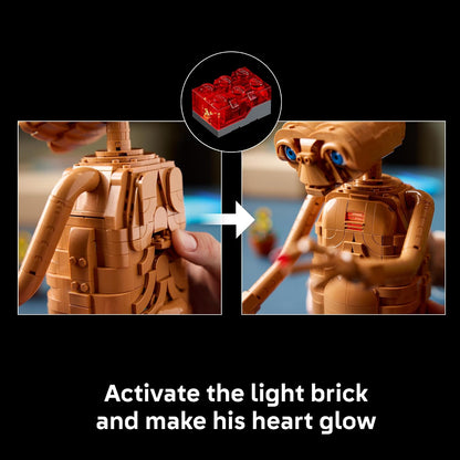 LEGO Ideas E.T. the Extra-Terrestrial 21370 | Collectible Building Set for Adults, Ages 18+, Relaxation Activity, Posable Figure W/ Light Brick, 1226 pieces, Gift for Fans
