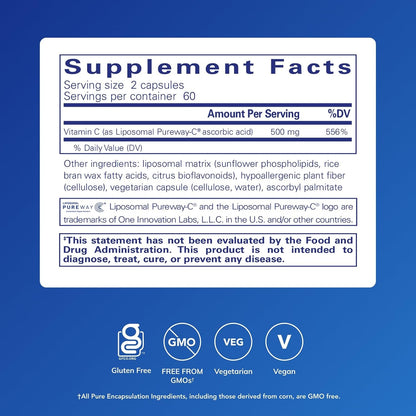 Pure Encapsulations Liposomal Vitamin C, 120 Capsules