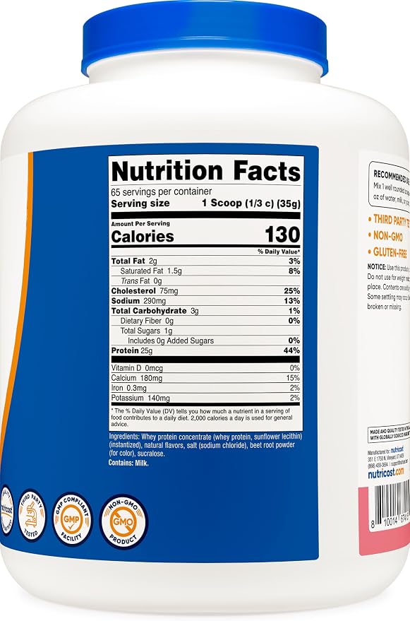 Nutricost Whey Protein Concentrate (Strawberry Milkshake) 5LBS