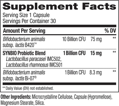OLLY Precise Probiotics Metabolism Support Supplement, Supports Your Microbiome, Digestive & Immune Systems and Your Healthy Metabolism*, Clinically Studied Strains, 30 Count