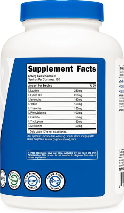 Nutricost EAA Capsules 1200mg, 240 Capsules, Essential Amino Acids