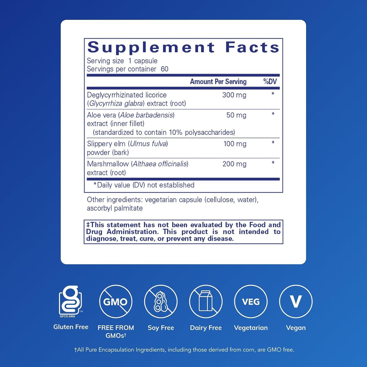 Pure Encapsulations DGL Plus, 60 Capsules