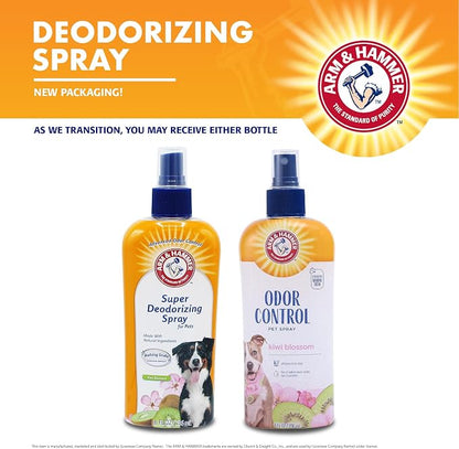 Arm & Hammer Super Deodorizing Dog Spray, Kiwi Blossom, 8 Fl Oz, 2-Pack