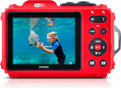 Kodak PIXPRO WPZ2 Rugged Waterproof Shockproof Digital Camera 16MP 4X Optical Zoom 1080P Full HD Video, 2.7" LCD (Red) Bundle with Camera Case, SanDisk 32GB microSDHC Card (4 Items)
