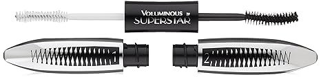 L'Oreal Paris Cosmetics Voluminous Superstar Mascara, Washable, Blackest Black, 0.41 Fl. Oz, 1 Count