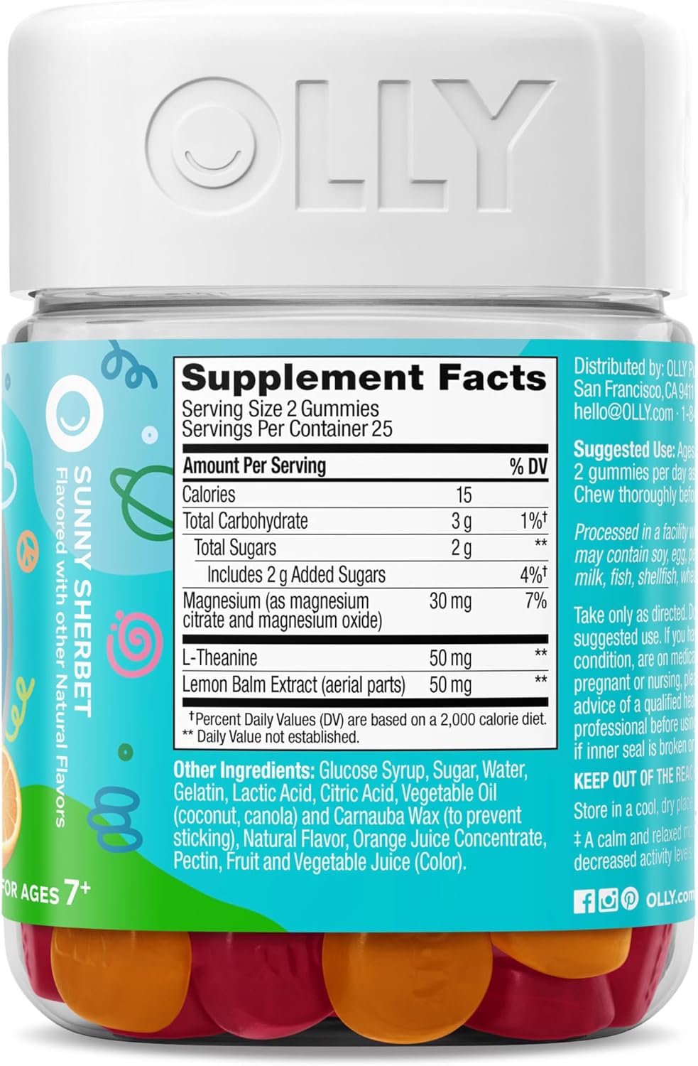 OLLY Kids Chillax, for a Calm and Relaxed Mood,* Magnesium - 50 Count