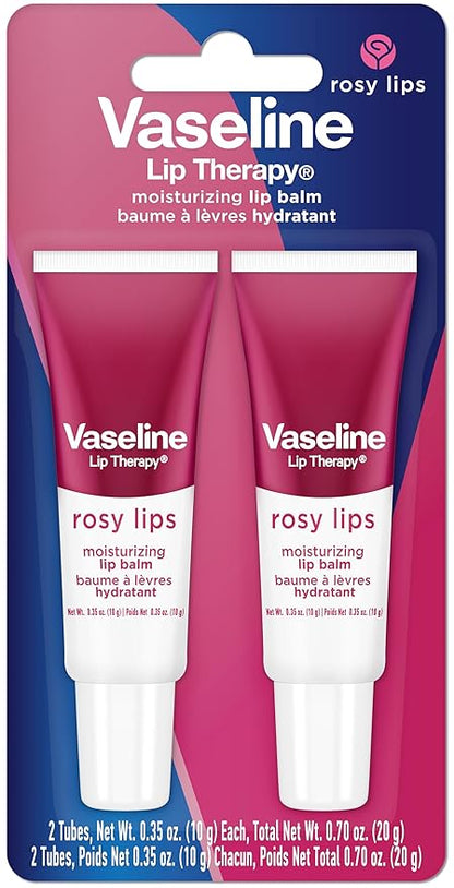 Vaseline Lip Therapy Rosy Lips Moisturizing Lip Balm -Twin Pack,(Pack of 4)
