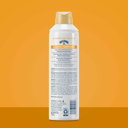 Gold Bond No Mess Clear Invisible Body Powder Spray, 7 oz., Absorbs Odor-Causing Sweat (Pack of 2)