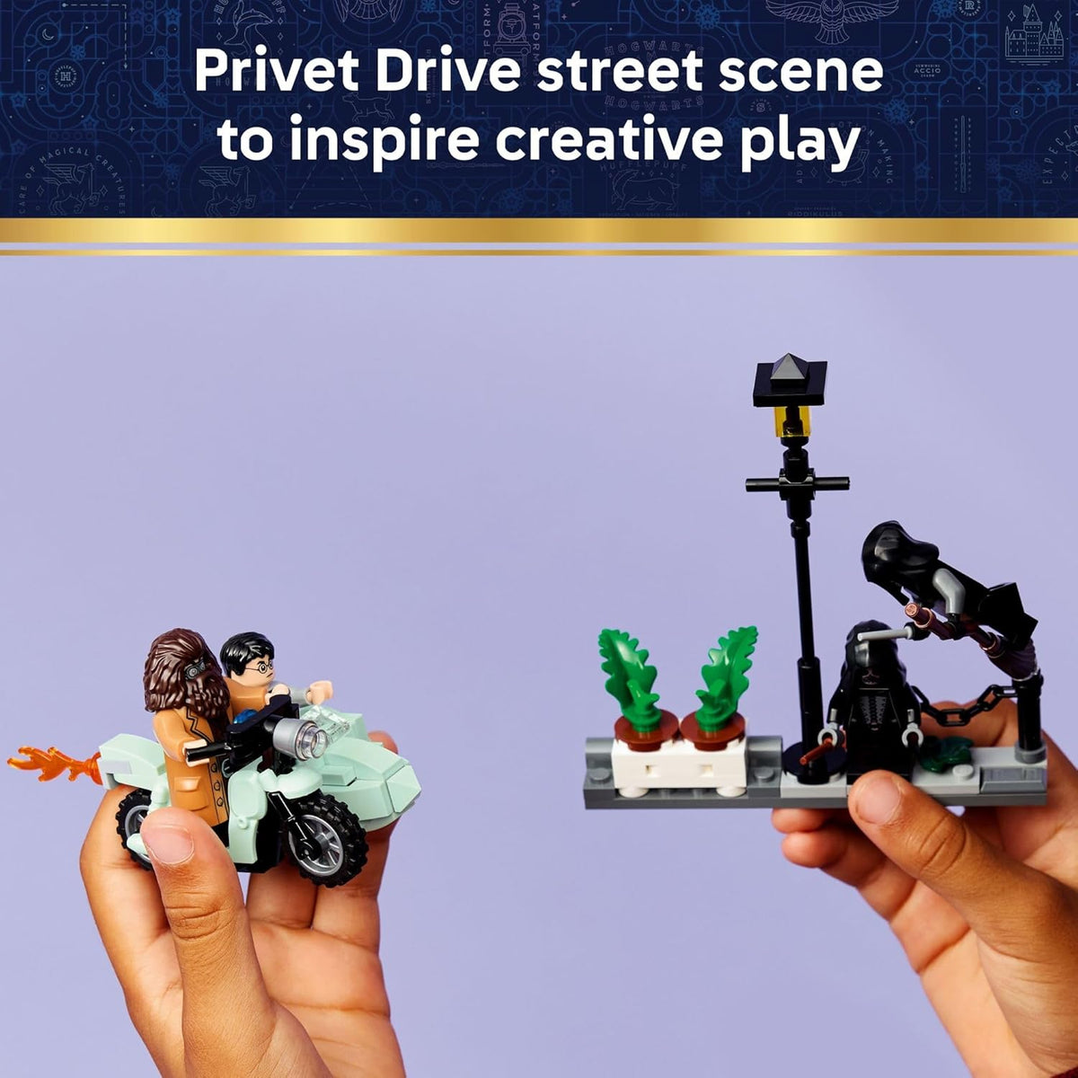 LEGO Harry Potter Hagrid & Harry’s Privet Drive Escape Building Toy for Boys & Girls - Pretend Play Set for Kids, Ages 8+ - W/Mini Hagrid's Motorcycle & 4 Minifigures - Gift for Birthdays - 76459