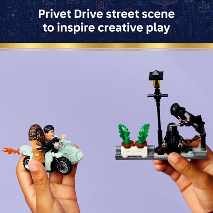 LEGO Harry Potter Hagrid & Harry’s Privet Drive Escape Building Toy for Boys & Girls - Pretend Play Set for Kids, Ages 8+ - W/Mini Hagrid's Motorcycle & 4 Minifigures - Gift for Birthdays - 76459