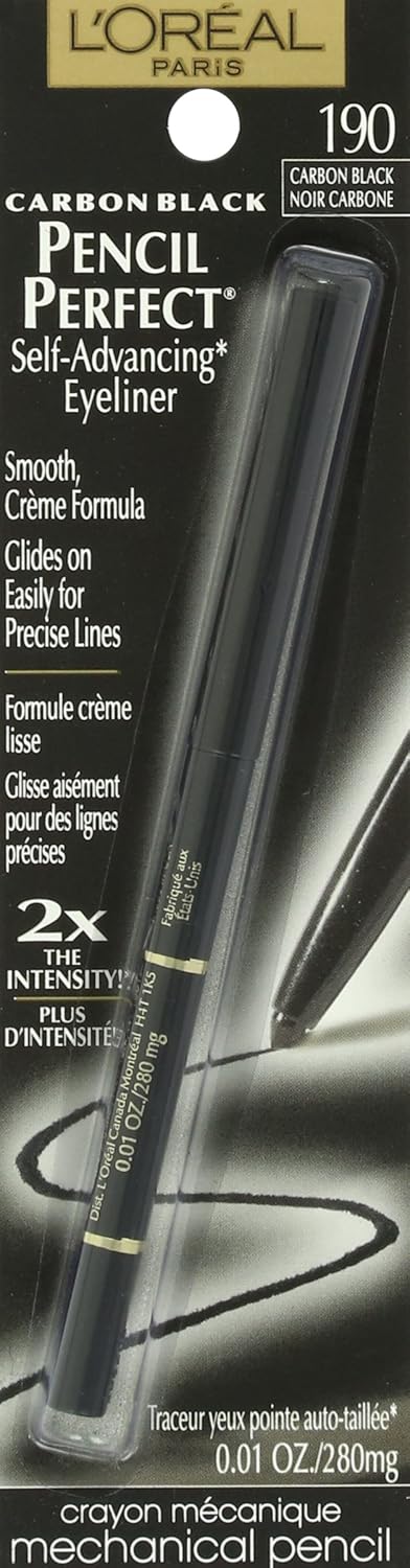 L'Oreal Paris Pencil Perfect Self-Advancing Eyeliner, Carbon Black, 0.01 fl; oz.
