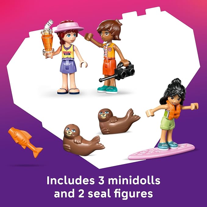 LEGO Friends Beach House with Seals Building Toy for Girls & Boys - Pretend Play Set for Kids, Ages 7+ - W/3 Minidolls, 2 Toy Animals, & Accessories - Gift Idea for Birthdays - 42699