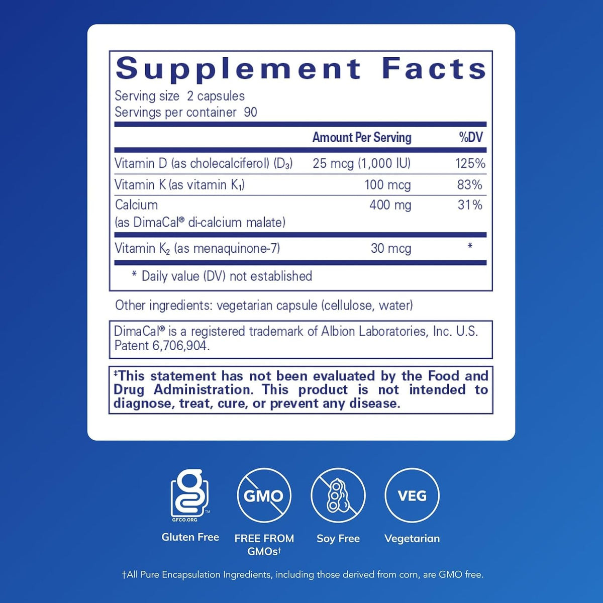Pure Encapsulations Calcium K/D, 180 Capsules