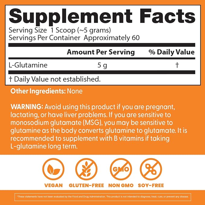 Doctors Best Pure L Glutamine Powder Supplement for Men & Women, 10.6 oz