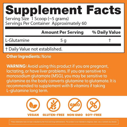 Doctors Best Pure L Glutamine Powder Supplement for Men & Women, 10.6 oz