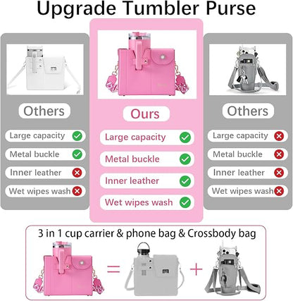 Stanley Cup Purse.Stanley Purse Cup Holder Bag.Water Bottle Holder. Bag with Water Bottle Pocket