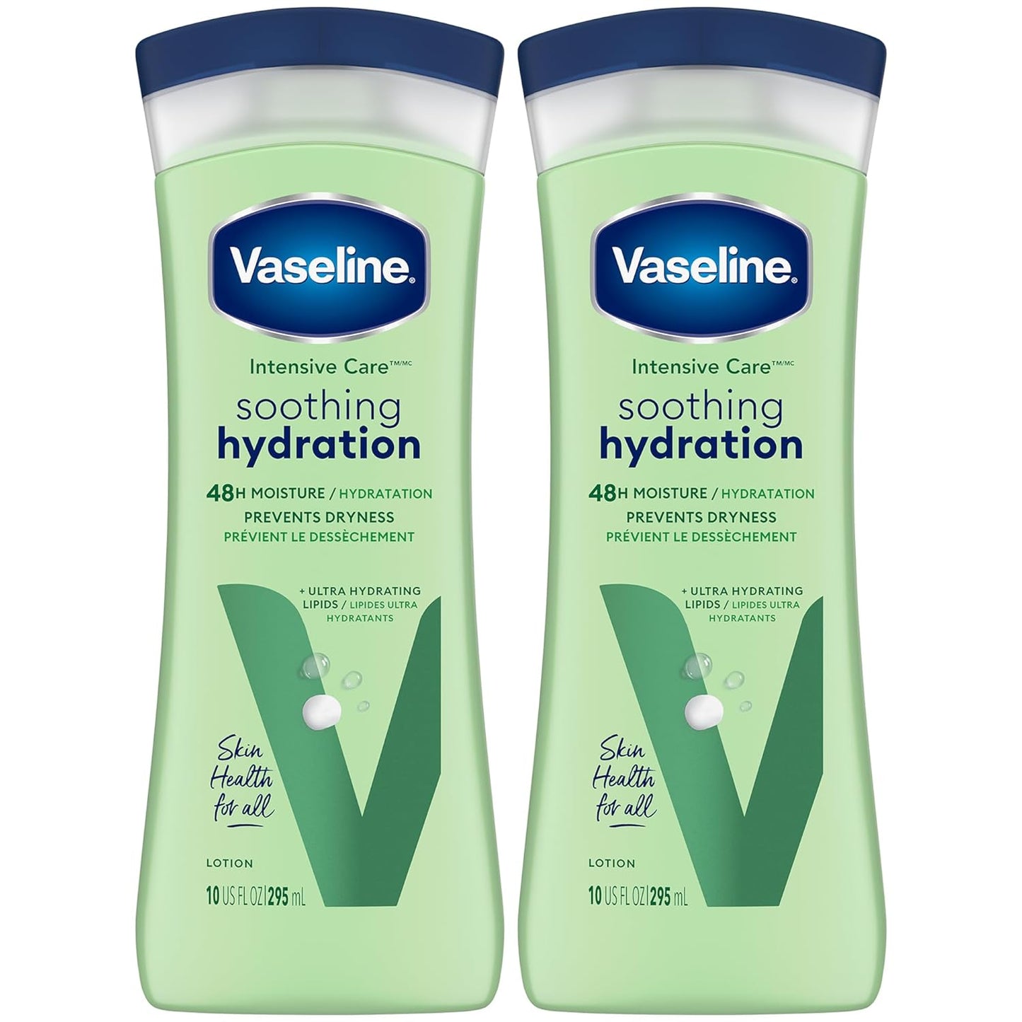 Vaseline Soothing Hydration 2-Pack – Intensive Care Moisturizing Hand and Body Lotion with Aloe, Ultra-Hydrating Lipids, 48 Hours of Moisture, 10 Oz Ea