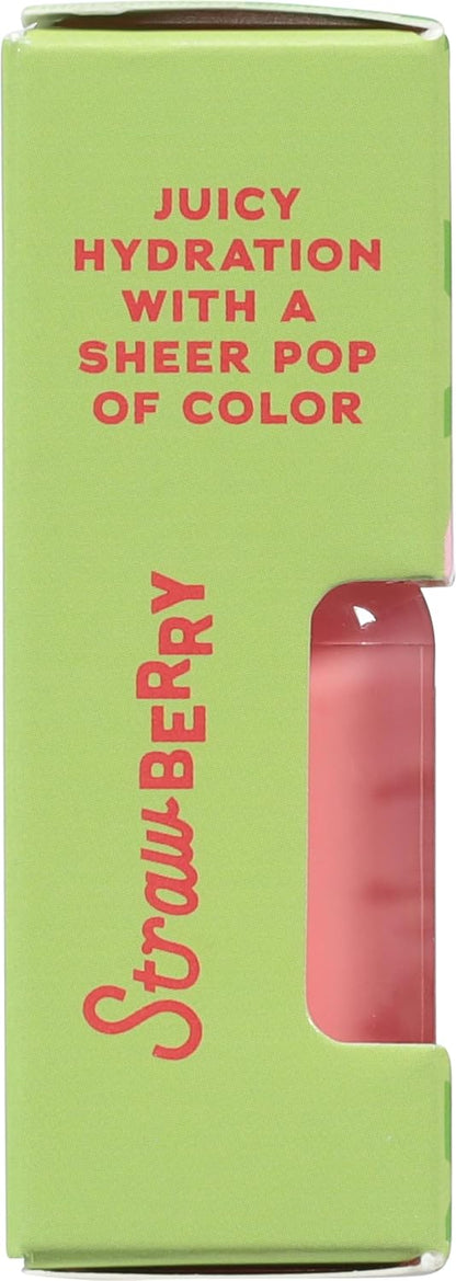Tree Hut Strawberry Hydrating Lip Oil, Sheer Pink Glossy Lip Oil, Non-Sticky Moisturizing Formula for Smooth, Kissable Lips, 0.11 fl oz