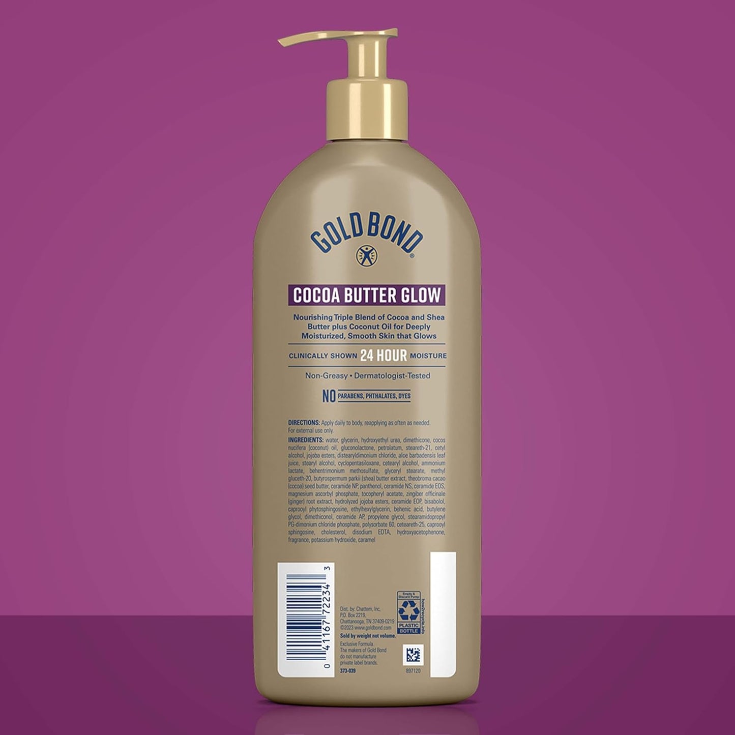 Gold Bond Cocoa Butter Glow Daily Hydrating Lotion for Dry Skin, 24 oz | Daily Hydrating Lotion, Cocoa Shea Butter & Coconut Oil, Exfoliating and Moisturizing Lotion, 24hr hydration, Body Lotion
