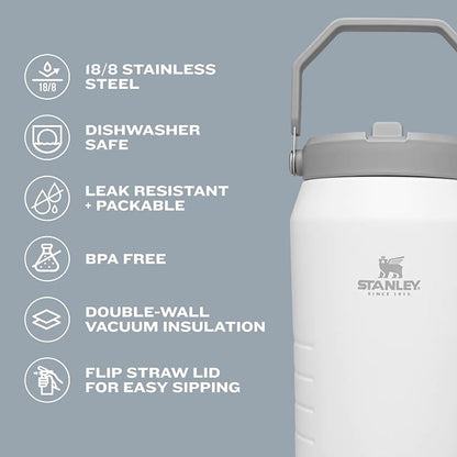 Stanley IceFlow Flip Straw Jug with Handle 64 oz| Twist On Lid and Flip Up Straw | Leak Resistant for Travel and Sports | Insulated Stainless Steel | BPA-Free | Rose Quartz, 64 Ounces (Pack of 2)